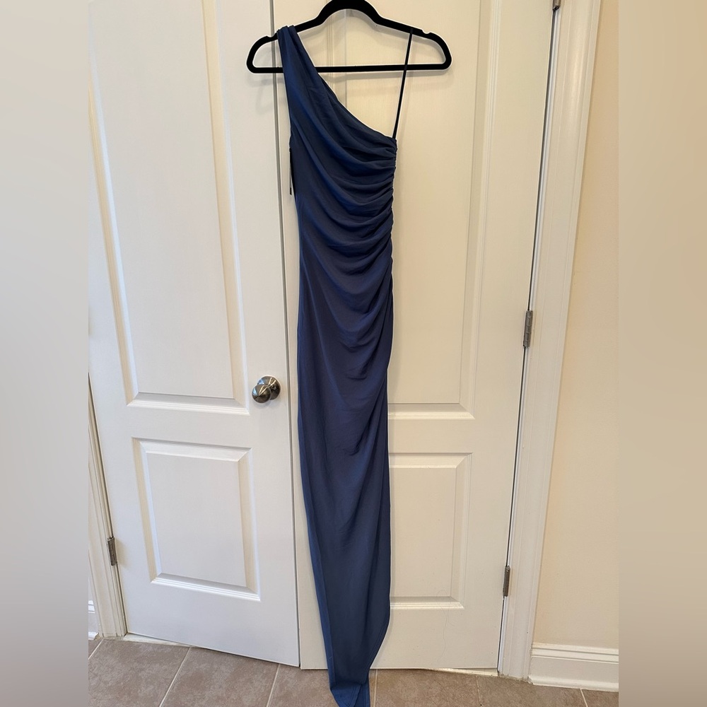 Carina Dress- One Shoulder Deep Blue NWT